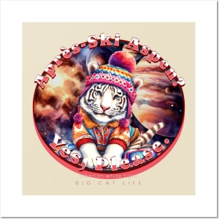 Apres-Ski Aspen Galactic Beanie White Tiger 64T Posters and Art